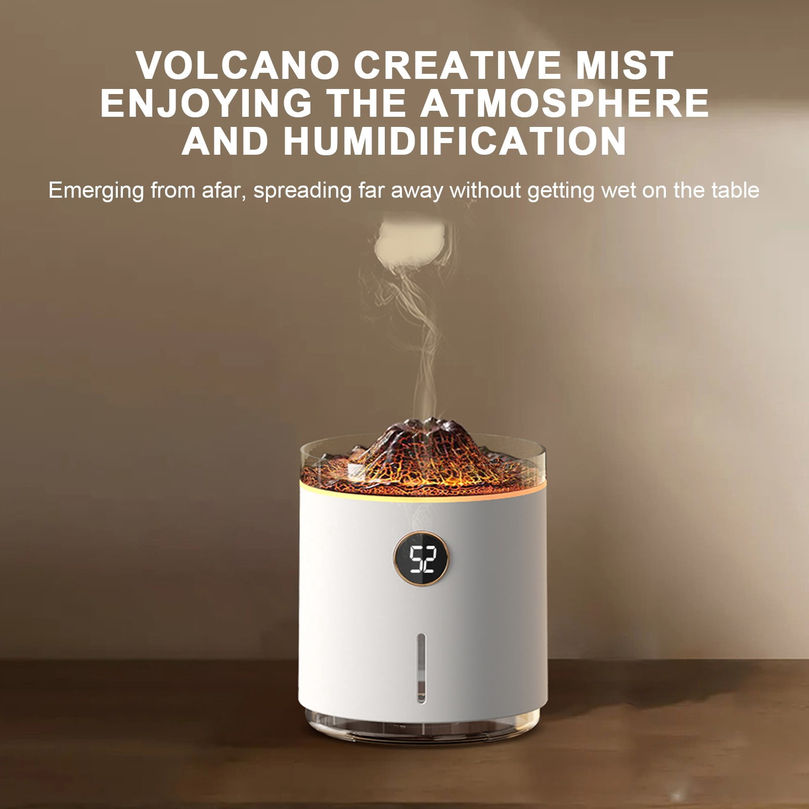 Dengmore Mini Portable Aromatherapy Diffuser Humidifier Humidifier Flame And Volcano Included 50ML Hotel Collection Essential Oil For Home Bedroom Large Room Gift