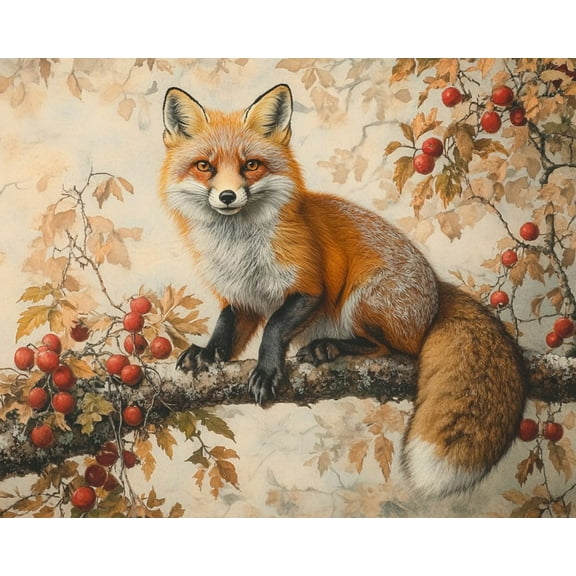Paint by Numbers for Adults Kids Beginner Autumn Red Fox DIY Acrylic Painting by Numbers Kits with Brushes Acrylic Pigment Home Decoration Gifts 16 x 20 inch