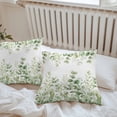 thumbnail image 6 of Green Eucalyptus Throw Pillow Covers 18x18 Inch Set of 2, Farmhouse Botanical Leaves Waterproof Outdoor Pillow Covers, Decorative Cushion Pillowcases for Couch, Sofa, Bed, Garden, Patio, 6 of 9