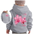 thumbnail image 3 of HUITKMM Girls Casual Loose Fit Cute Printed Long Sleeve Hooded Sweatshirt for Sporty Kids 1726, 3 of 4
