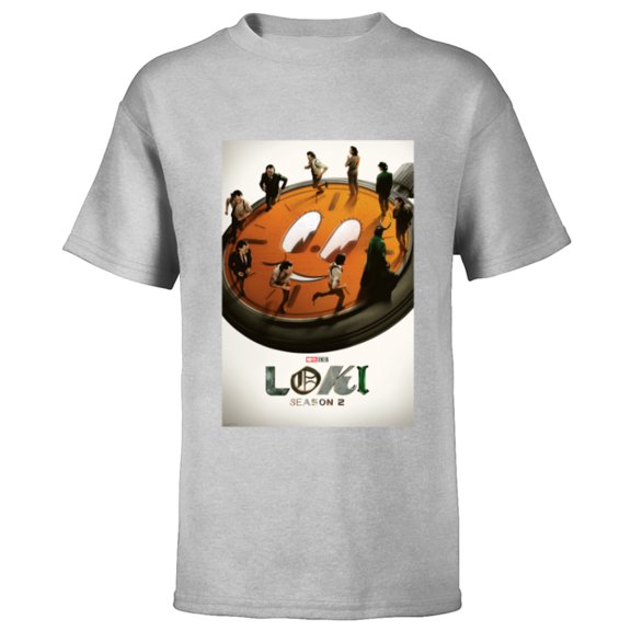 Marvel Studios Loki Season 2 TVA Miss Minutes Run Poster - Short Sleeve T-Shirt for Kids - Customized-Athletic Heather