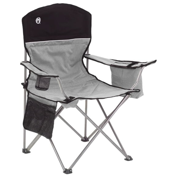 Coleman Portable Camping Chair with 4-Can Cooler, Cushioned Seat & Back with Side Pockets & Cup Holder, Carry Bag Included, Great for Camping, Tailgating, Firepits, Patio, & More