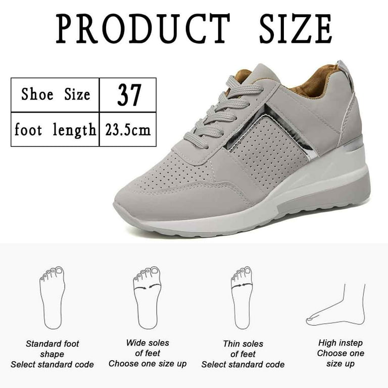 High heel Wedge Sneakers for Women Dressy Hidden Wedge Tennis Shoes Lightweight Fashion Heeled Sneakers Lace Up Women Light grey Walmart