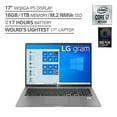 thumbnail image 2 of LG Gram 17Z90N-Laptop 17" IPS Ultra-Lightweight, (2560 x 1600), 10th Gen Intel Core i7 , 16GB-RAM, 1TB SSD, Windows 10 Home, 17 Hour-Battery, USB-C, HDMI, -Headphone Input - Silver, 2 of 5