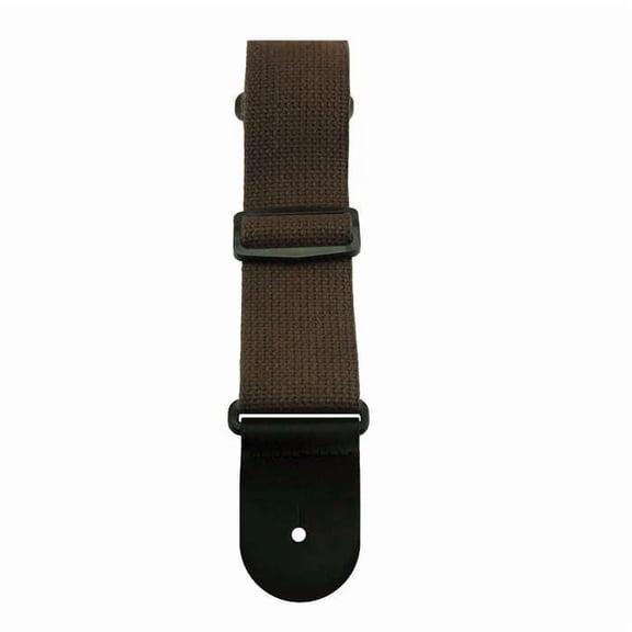 Henry Heller 2" woven cotton guitar strap with top grain leather ends - HCOT2-BRN