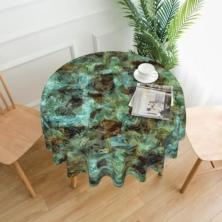 

YFYANG 60 inch Round Table Cloth Reusable Polyester Abstract Line Texture Table Cover for Indoor Outdoor Kitchen Restaurant Table Decoration Tablecloths