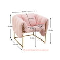 thumbnail image 6 of Sling Chair with Pillow, Modern Accent Chair Comfy Leisure Sofa Single Armchair with Metal Frame, Patio Lounge Chair Recliner Chair Flexible Seating for Adults Living Room Bedroom, Pink-Teddy, 6 of 7
