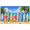2A, variant on Colorful Design Surfboard Banner Floral Pattern Tropical Beach for Summer Party Outdoor Decor Vacation