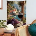 thumbnail image 6 of Grapes and Wine Red Wall Tapestry, Vintage Scenic Italian Countryside Design for Living Room and Dining Room Home Decor, 30 x 40 Inch, 6 of 6
