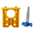 thumbnail image 1 of Kit de plantilla para bisagra oculta de 35 mm, plantilla para fresadora de agujeros de bisagra, carpintería para instalación de puertas de muebles, Amarillo, 1 of 8