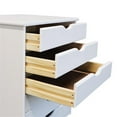 thumbnail image 4 of Pemberly Row Modern Solid Wood 6-Drawers Wide Roll Utility Cart in White, 4 of 8
