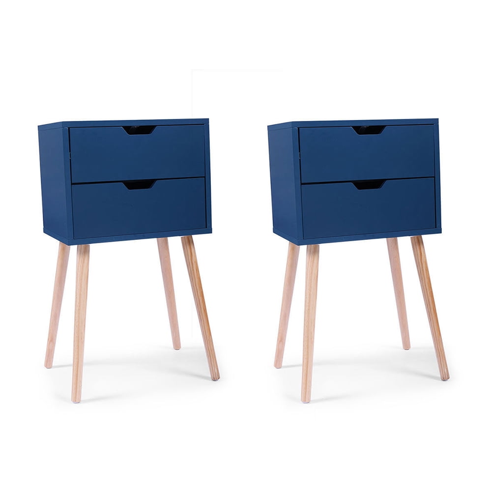 Kadyn End Tables Living Room Set of 2 with Drawer, Modern End Tables Bedroom for Sofa Couch, Blue Kadyn End Tables Living Room Set of 2 with Drawer, Modern End Tables Bedroom for Sofa Couch, Blue