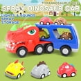thumbnail image 4 of Electric Spray Dinosaur Double-decker Transport Car Toy Gift' Toddler Set, 4 of 7