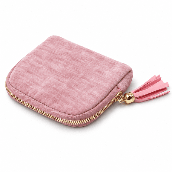 Travel Jewelry Case with Zipper Closure, Chenille Jewelry Case Bags for Travel