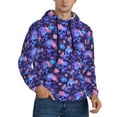 thumbnail image 2 of Uemuo Skull daisy purple Pattern Men's Hoodie - Casual Pullover Hoodie with Kangaroo Pocket, Stylish Hooded Sweatshirt for Everyday Wear-X-Large, 2 of 7