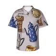 thumbnail image 2 of Picia Antique Vintage Teapot Coffee Grinder Gentle Cotton Regular Fit Short Sleeve Casual Hawaiian Shirt for Men-X-Large, 2 of 9