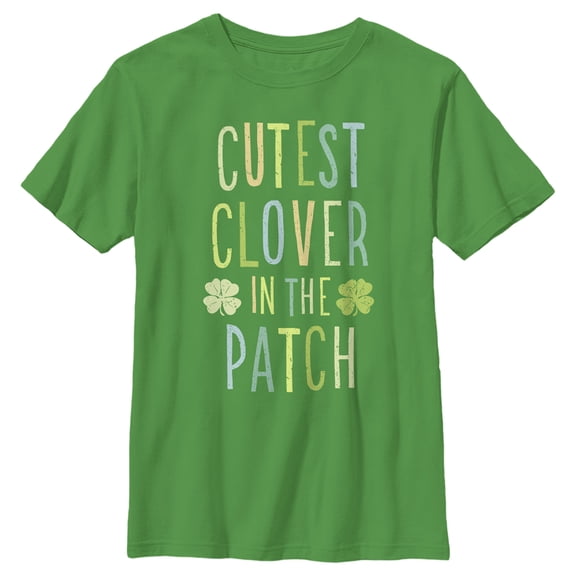 Boy's Lost Gods St. Patrick's Day Cutest Clover in the Patch  Graphic Tee Kelly Green Small