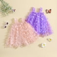 thumbnail image 3 of Fortune Robe Papillon pour Fille Tout-Petit Couleur Unie Robe à Bretelles Robe Princesse Douce, 3 of 7