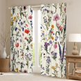 thumbnail image 3 of Feelyou Cartoon Groovy Flower Black Out Curtains, Green Leaf Botanical Curtains Pack of 2 (42x63 Each), Rustic Lavender Floral Bedroom Curtains, Blackout Curtains Bedroom Decor, 3 of 7