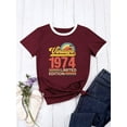 thumbnail image 2 of QAFOPEH Women Vintage 1974 Limited Edition Shirt Crewneck Tee 50th Birthday Gifts Tops, 2 of 7
