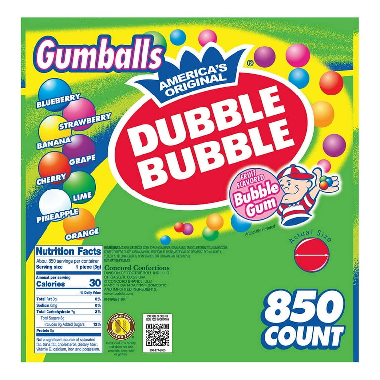 White Baseball Gumballs 1/850 Count