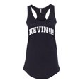 thumbnail image 2 of Wild Bobby Vintage Movie Quote KEVIN!!! Women Racerback Tank Top, Black, Small, 2 of 6