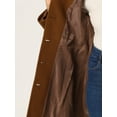 thumbnail image 6 of INSPIRE CHIC Women's Classic Single Breasted Winter Long Trenchcoat with Pockets L Deep Brown, 6 of 7