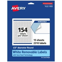 Avery Removable Round Labels, .5" Diameter, 2,310ct