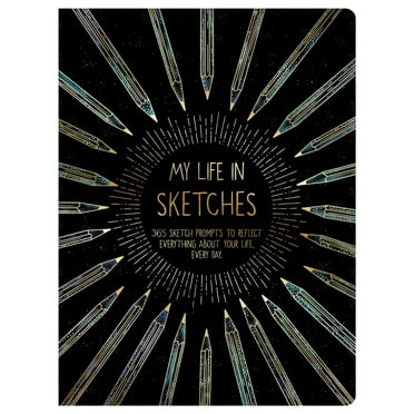 Piccadilly My Life in Sketches, Guided Sketch Journal, 7.3 x 9.7", 204 Pages, Black
