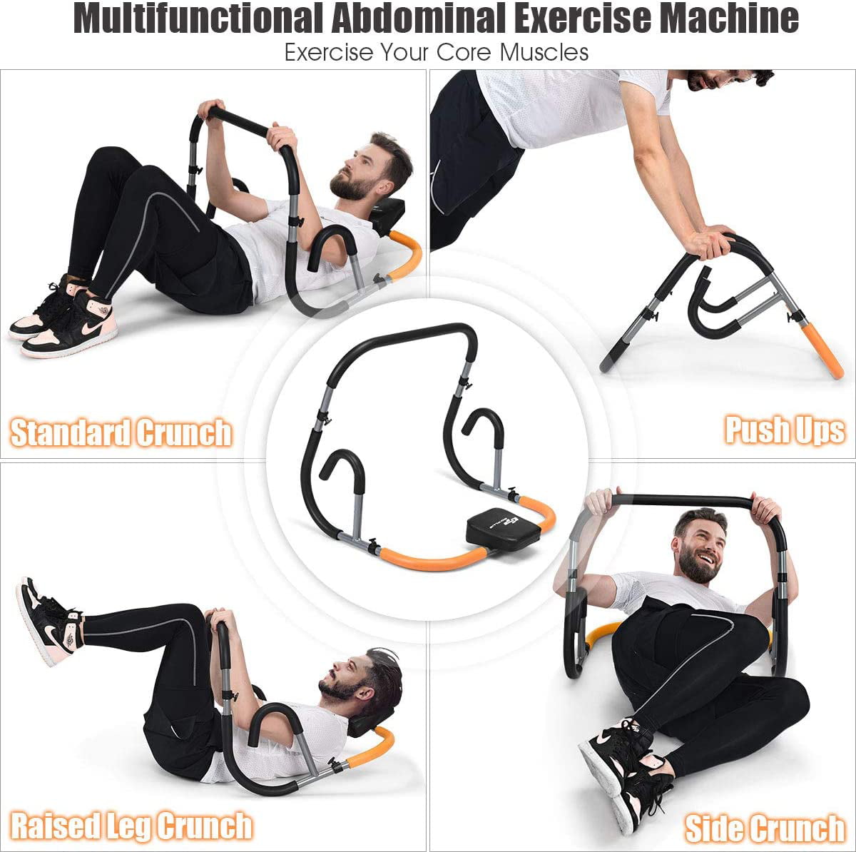 AB Trainer Abdominal Machine Exercise Crunch Roller Workout Exerciser Home Gym