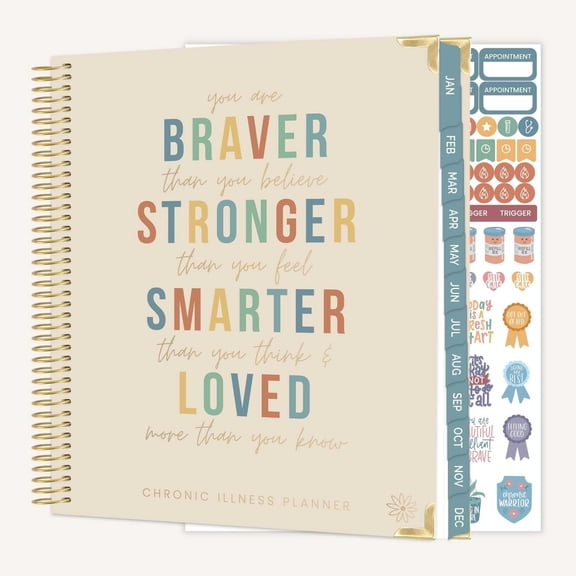 Bloom Daily Planners 7"x9" Undated Chronic Illness Planner & Appointment Book, Multicolor, 100 Pages