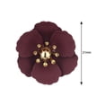 thumbnail image 3 of Women's Metal Matte Flower Petal Stud Pierced Earrings, Burgundy, 3 of 3