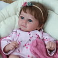 thumbnail image 5 of Encantadora Muñeca Bebé Renacida de Aspecto Real Niña 19 Inch 48 Cm Cuerpo de Tela Muñeca Bebé Cabello Enraizado Muñeca Recién Nacida Realista Juguete, 5 of 5