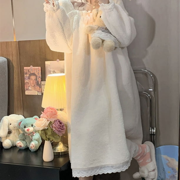 Women Fleece Nightgown Women Long Fleece Nightgown Fuzzy Fleece Nightdress Winter Fleece Nightdress Modern Innovation Walmart