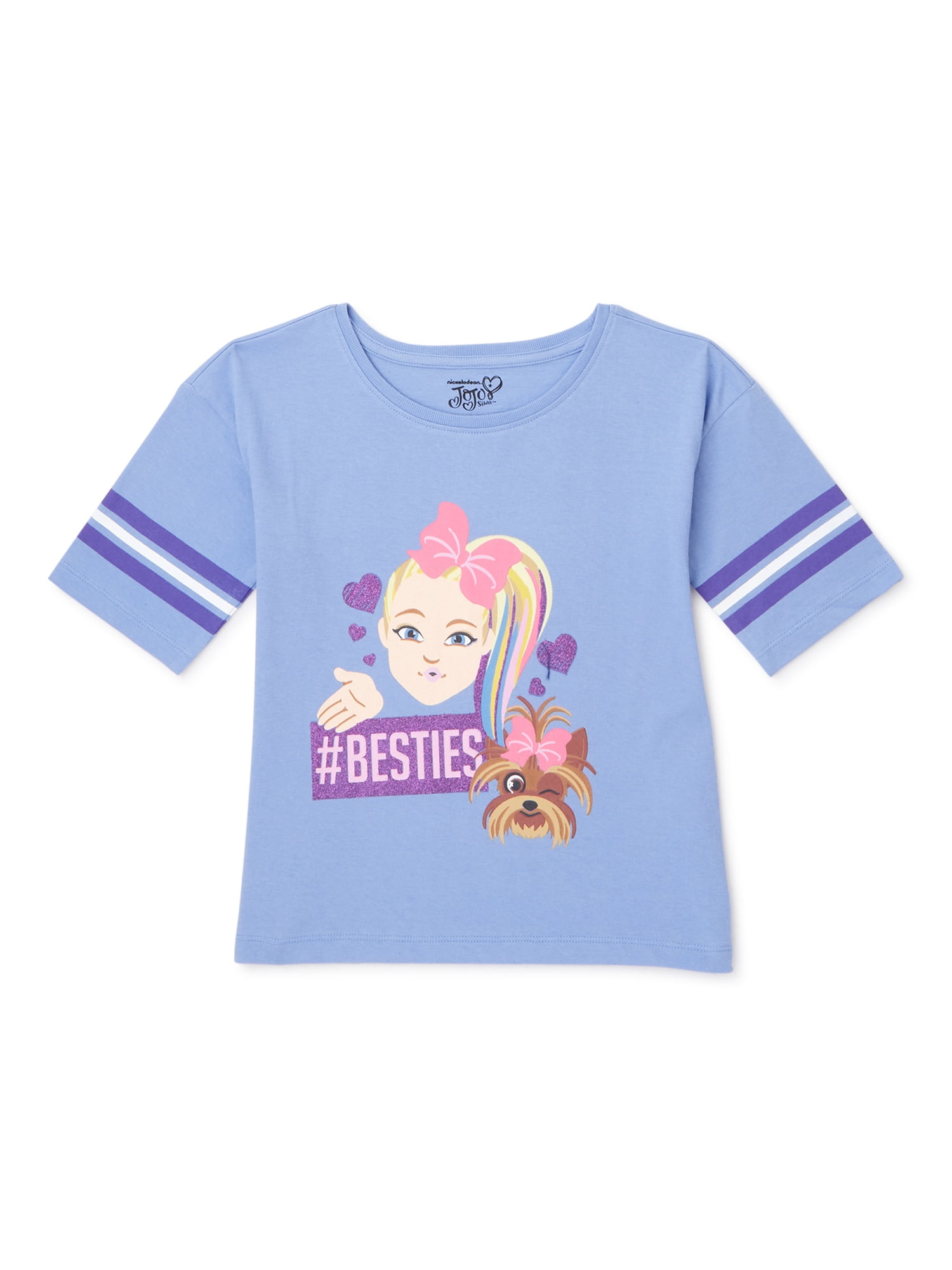 JoJo Siwa - Nickelodeon JoJo Siwa Girls Jersey Stripe Short Sleeve T