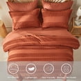 thumbnail image 2 of Davulos Tufted Comforter Set 7 Pieces Bed in a Bag Queen Size Shabby Chic Boho Comforter and Sheet Set with Pom Pom Textured Complete Bedding Set (Burnt Orange,Queen), 2 of 8