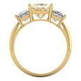 thumbnail image 4 of Clara Pucci 14K Yellow Gold Solid Gold Morganite Three-Stone Anniversary Ring for Women - 2.5 cttw Princess Cut, 4 of 8