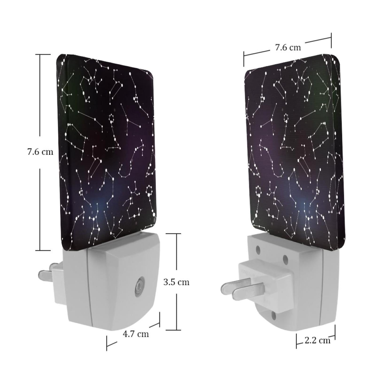 PhooArto Zodiac Stars Spot Connection Plug in LED Night Light Auto Sensor Dusk to Dawn Decorative Night for Bedroom, Bathroom, Kitchen, Hallway, Stairs, Baby's Room, Energy Saving