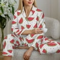 thumbnail image 6 of Uemuo Hand Drawn Watermelon Pattern Womens Pajama Sets,PJ Set for Women,Pajamas for Women Logo,Long Sleeve Pajama Set for Women,Soft Long Sleeve Top With Pants-X-Large, 6 of 9