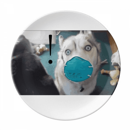 

Shocked Silly Head Pet Dog Expression Plate Decorative Porcelain Salver Tableware Dinner Dish