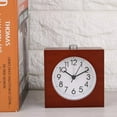 thumbnail image 6 of Silent Desk Alarm Clock with Nightlight - Brown, 6 of 8