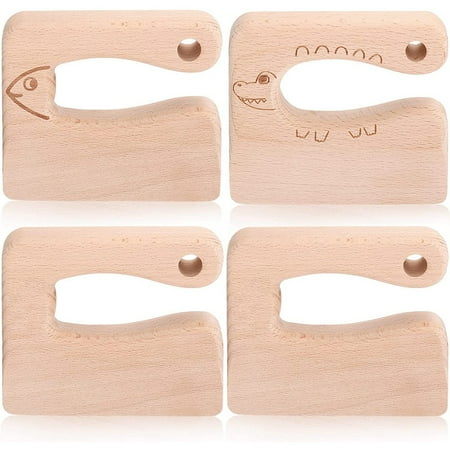 

4 Pieces Wooden Kids Knife Wooden Cooking Chopper for Toddlers