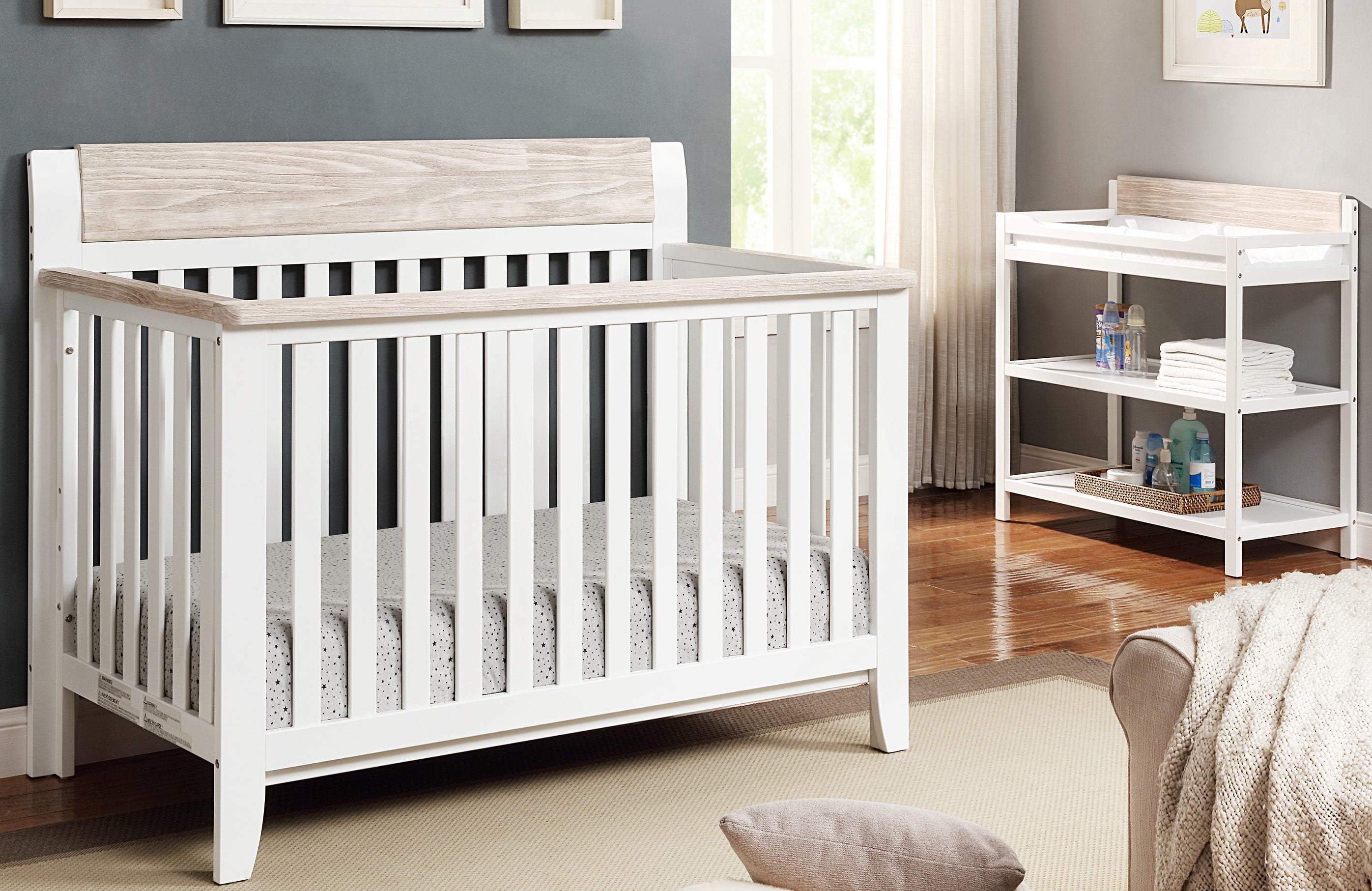 Suite Bebe Hayes 4in1 Convertible Crib in White & Natural Walmart
