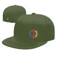 thumbnail image 4 of DouZhe Flat Brim Cap Snapback Hat, Amour Mains Paix Symbole Imprime Réglable Vert Adulte Baseball Cap, 4 of 6