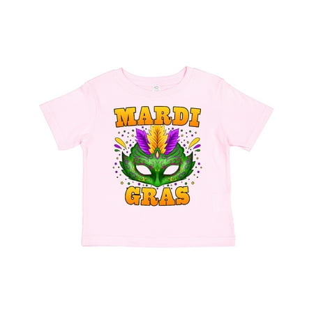 

Inktastic Mardi Gras with Green Masquerade Mask Boys or Girls Toddler T-Shirt