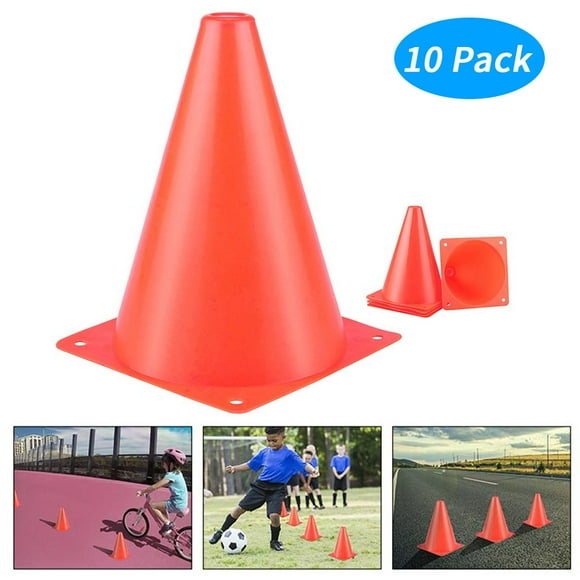 Agiferg 10PC Plastic Sport Training Traffic Pylons for Outdoor Gaming and Festive Event
