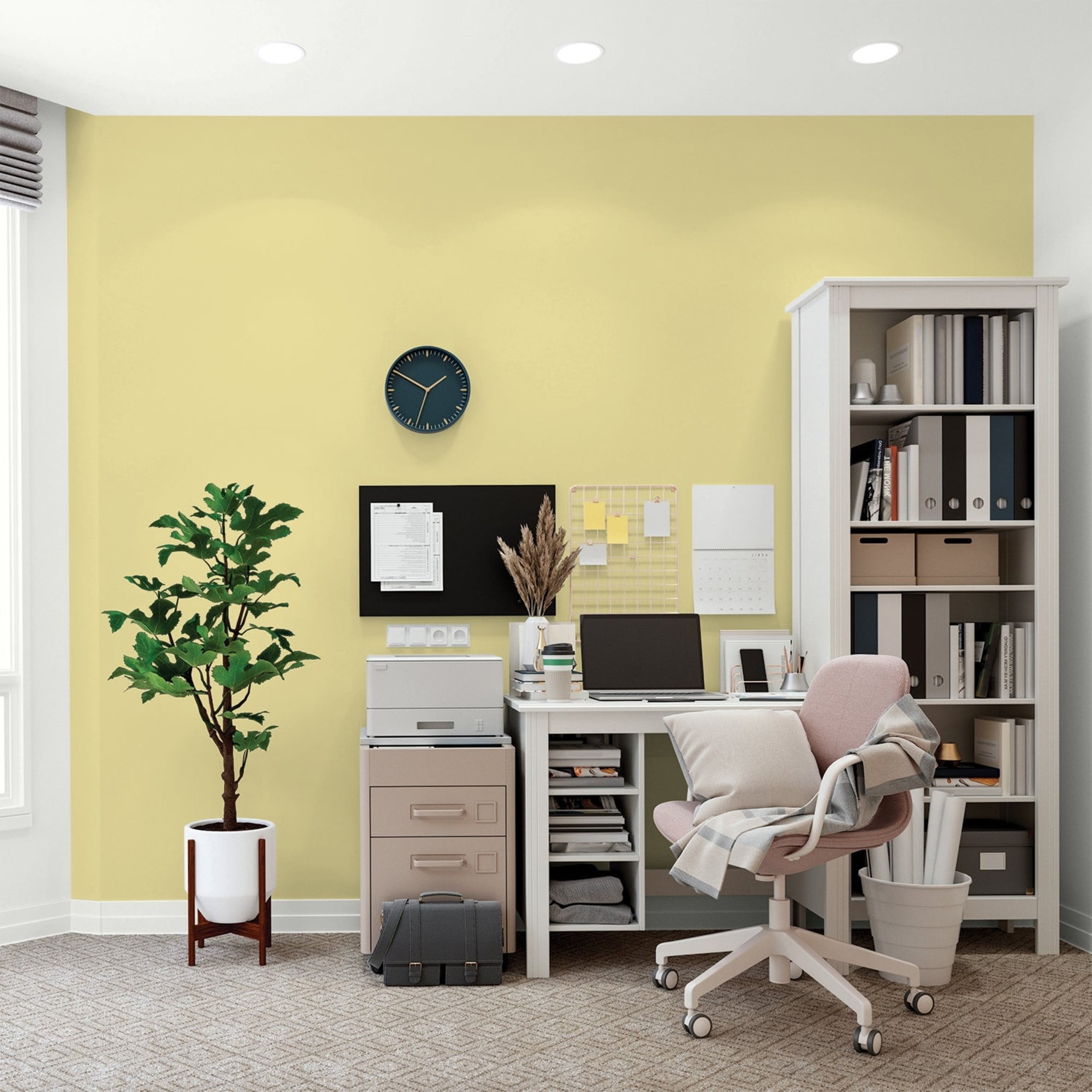 Glidden Fundamentals Subtle Sunshine / Green, Flat Interior Paint, 5 Gallon