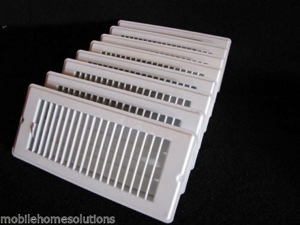 Mobile Home RV Parts. Floor Register 4" x 10". White Metal Floor Vent.  Lot of 8. Fits 4"x10" Hole in the floor.