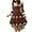 Black, variant on Odeerbi Christmas Dresses For Women Party Dresses 2025 Long Sleeve Printed V-Neck Draw Back Swing Dress Red