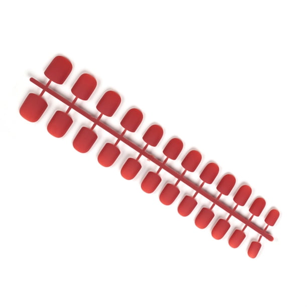 Soidarity 24 piezas Shortie Square Head Frosted Coffin Uñas postizas DIY Estilo francés Personalidad Uñas acrílicas para amantes de la manicura Juegos de manicura 30rojo Soidarity CE011411-30